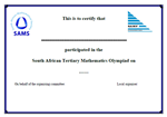 SATMO Certificate